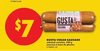 No Frills GUSTA VEGAN SAUSAGE offer