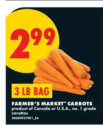 No Frills FARMER'S MARKET CARROTS, 3 LB BAG offer