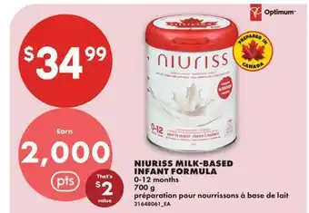 No Frills NIURISS MILK-BASED INFANT FORMULA offer