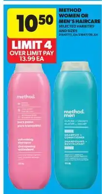 Real Canadian Superstore METHOD WOMEN OR MEN'S HAIRCARE offer