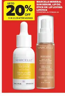 Real Canadian Superstore MARCELLE MINERAL SUN SERUM, LIP OIL STICK OR LIP LOVING LIPSTICK offer