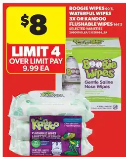 Real Canadian Superstore BOOGIE WIPES, 90' S, WATERFUL WIPES 3X OR KANDOO FLUSHABLE WIPES, 144' S offer