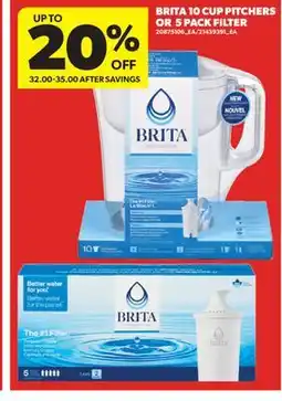 Real Canadian Superstore BRITA 10 CUP PITCHERS OR 5 PACK FILTER offer