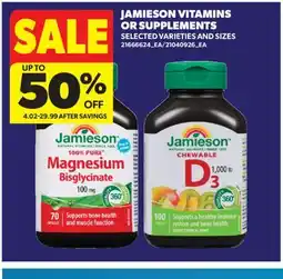 Real Canadian Superstore JAMIESON VITAMINS OR SUPPLEMENTS offer