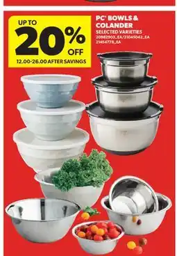 Real Canadian Superstore PC BOWLS & COLANDER offer