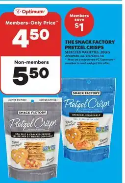 Real Canadian Superstore THE SNACK FACTORY PRETZEL CRISPS offer