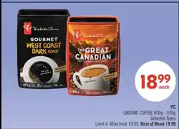 Shoppers Drug Mart PC GROUND COFFEE 800g - 930g offer