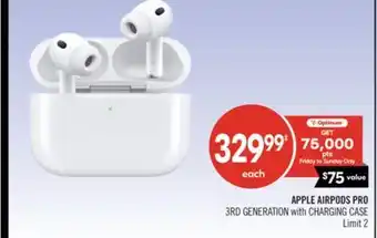 Shoppers Drug Mart APPLE AIRPODS PRO 3RD GENERATION with CHARGING CASE offer