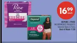 Shoppers Drug Mart DEPEND or POISE INCONTINENCE PRODUCTS offer