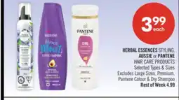 Shoppers Drug Mart HERBAL ESSENCES STYLING, AUSSIE or PANTENE HAIR CARE PRODUCTS offer