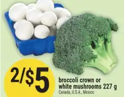 Marché Adonis Broccoli crown or white mushrooms offer