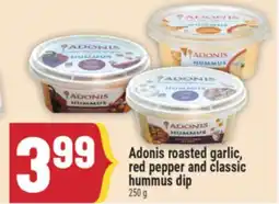 Marché Adonis Adonis roasted garlic, red pepper and classic hummus dip offer