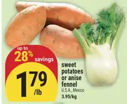 Marché Adonis Sweet potatoes or anise fennel offer