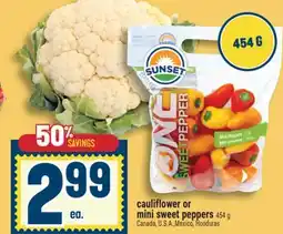 Marché Adonis Cauliflower or mini sweet peppers offer