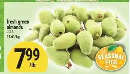 Marché Adonis fresh green almonds offer