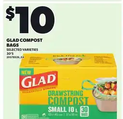 Loblaws GLAD COMPOST BAGS, 30'S offer