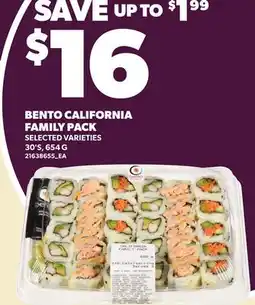 Loblaws BENTO CALIFORNIA FAMILY PACK, 30'S offer