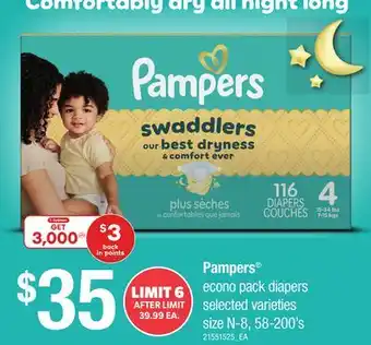 Loblaws PAMPERS ECONO PACK DIAPERS, 58-200's offer