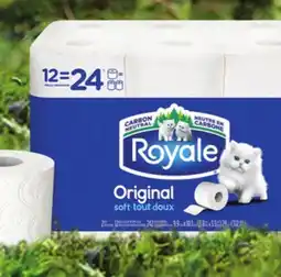 Loblaws ROYALE ORIGINAL 12=24 BATH TISSUE offer
