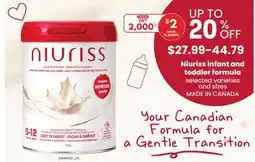 Loblaws NIURISS INFANT AND TODDLER FORMULA offer