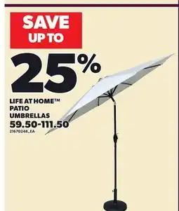Loblaws LIFE AT HOME PATIO UMBRELLAS offer