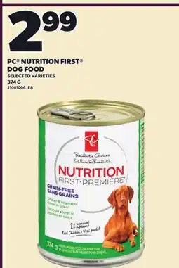 Loblaws PC NUTRITION FIRST DOG FOOD offer