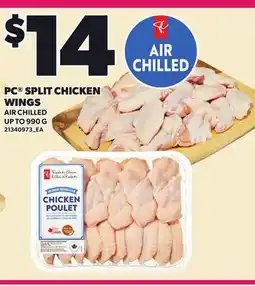 Loblaws PC SPLIT CHICKEN WING, UP TO offer