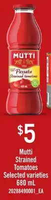 Loblaws MUTTI STRAINED TOMATOES offer