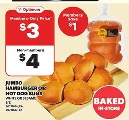Loblaws JUMBO HAMBURGER OR HOT DOG BUNS, 8'S offer
