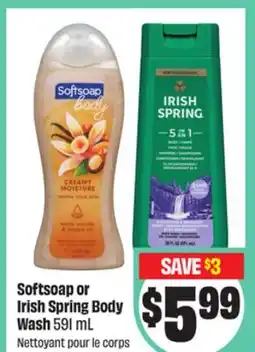 FreshCo Softsoap or Irish Spring Body Wash offer