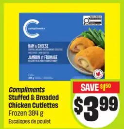 FreshCo Compliments Stuffed & Breaded Chicken Cutlettes Frozen offer