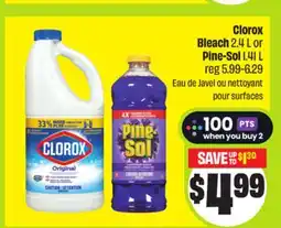 FreshCo Clorox Bleach 2.4 L or Pine-Sol 1.41 L offer
