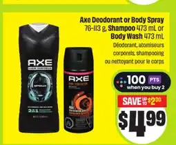 FreshCo Axe Deodorant or Body Spray 76-113 g, Shampoo 473 mL or Body Wash 473 mL offer