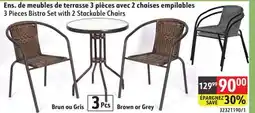 Sushi Shop 3 Pieces Bistro Set with 2 Stackable Chairs offer
