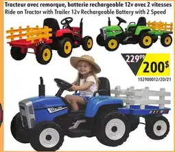 Sushi Shop Ride on Tractor with Trailer 12v Rechargeable Battery with 2 Speed offer