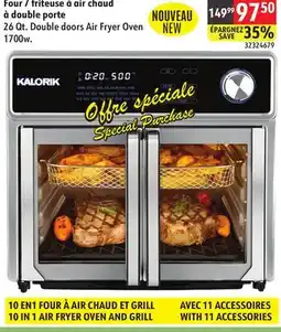 Sushi Shop 26 Qt. Double doors Air Fryer Oven 1700w offer