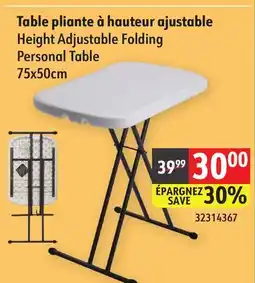 Sushi Shop Height Adjustable Folding Personal Table offer