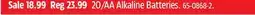 Canadian Tire Duracell 20/AA Alkaline Batteries offer