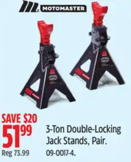 Canadian Tire MOTOMASTER 3-Ton Double-Locking Jack Stands offer