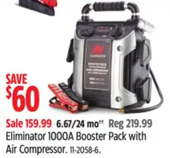Canadian Tire Eliminator 1000A Booster Pack with Air Compressor offer