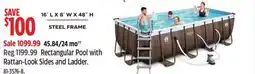 Canadian Tire Rectangular Pool with Rattan-Look Sides and Ladder offer