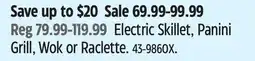Canadian Tire Electric Skillet, Panini Grill, Wok or Raclette offer