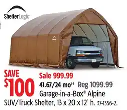 Canadian Tire Shelter Logic Garage-in-a-Box Alpine SUV/Truck Shelter offer