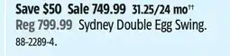 Canadian Tire CANVAS Sydney Double Egg Swing offer