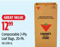 Canadian Tire Compostable 2-Ply Leaf Bags, 20-Pk offer