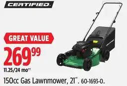 Canadian Tire Certified 150cc Gas Lawnmower, 21˝ offer