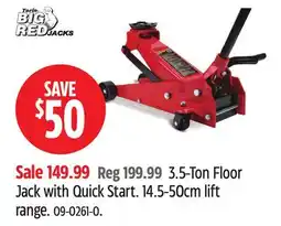 Canadian Tire TORIN BIG RED JACKETS 3.5-Ton Floor Jack with Quick Start offer