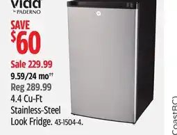 Canadian Tire Vida by PADERNO 4.4 Cu-Ft Stainless-Steel Look Fridge offer