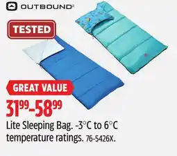 Canadian Tire Outbound Lite Sleeping Bag offer