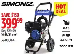 Canadian Tire Simoniz 3000 PSI Gas Pressure Washer & Accessories, Heavy Duty offer